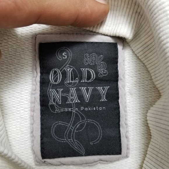 Old Navy Sweater Mens Small Ivory Long Sleeve Pullover‎ Pockets - Picture 6 of 9